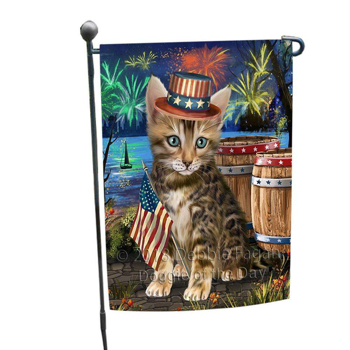 4th of July Independence Day Firework Bengal Cat Garden Flag GFLG54095