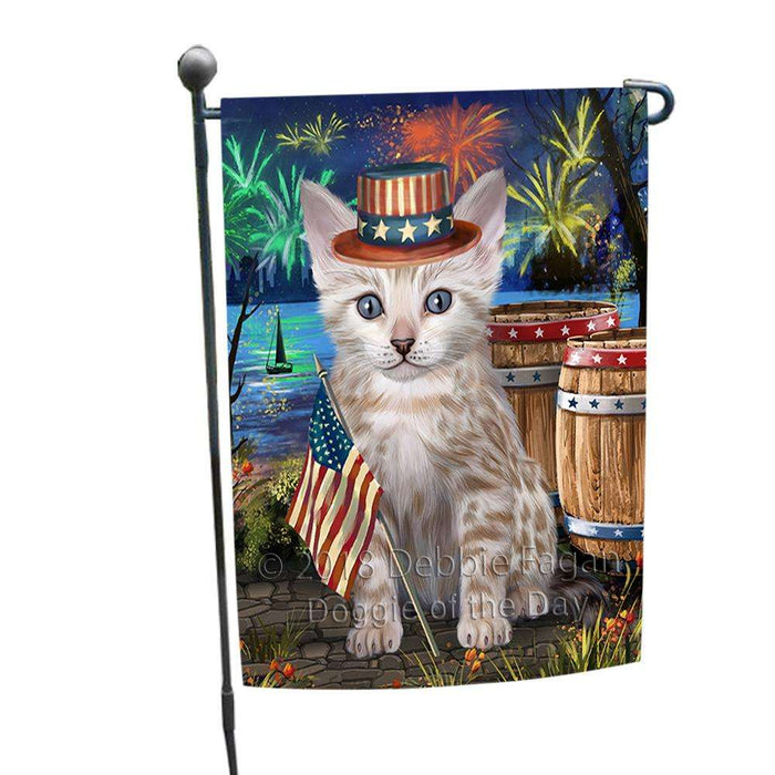 4th of July Independence Day Firework Bengal Cat Garden Flag GFLG54096