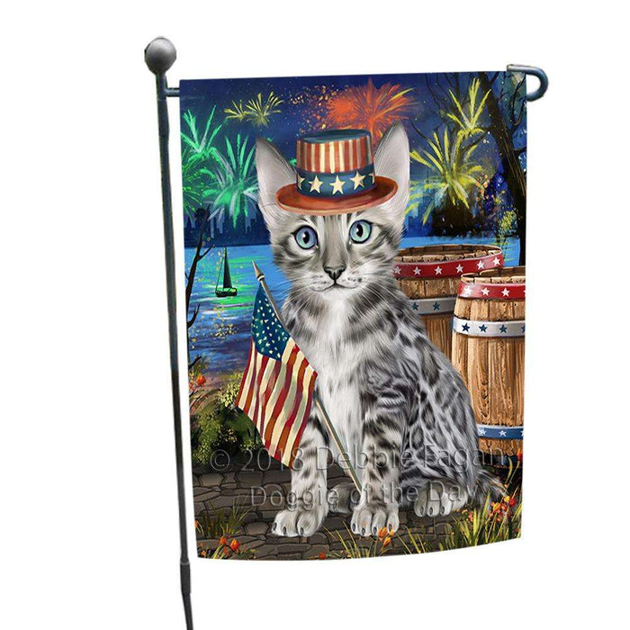 4th of July Independence Day Firework Bengal Cat Garden Flag GFLG54098