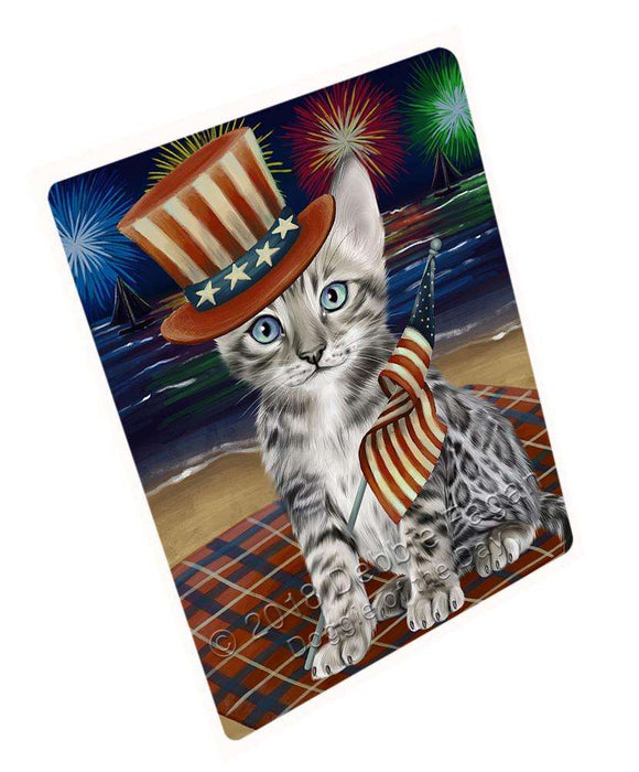 4th of July Independence Day Firework Bengal Cat Large Refrigerator / Dishwasher Magnet RMAG72582