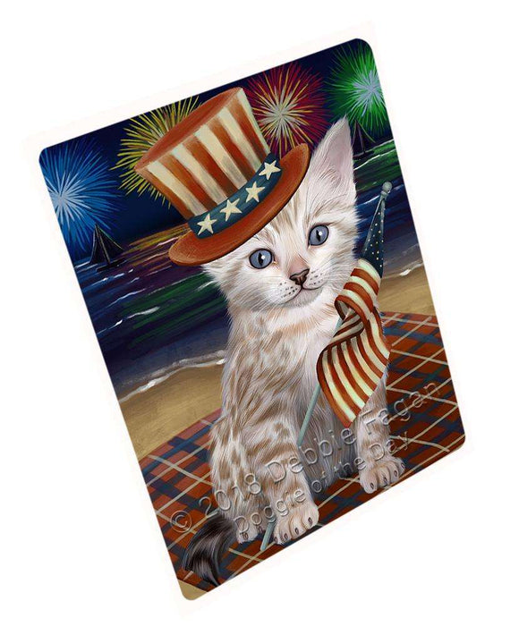 4th of July Independence Day Firework Bengal Cat Large Refrigerator / Dishwasher Magnet RMAG72588