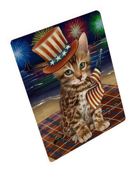 4th of July Independence Day Firework Bengal Cat Large Refrigerator / Dishwasher Magnet RMAG74604