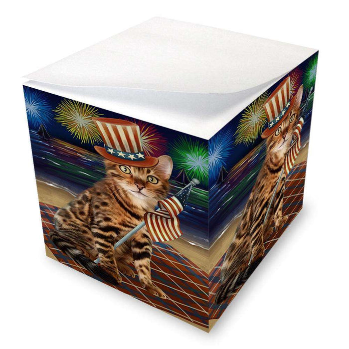 4th of July Independence Day Firework Bengal Cat Note Cube NOC52011