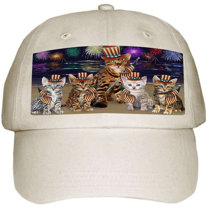 4th of July Independence Day Firework Bengal Cats Ball Hat Cap HAT59925