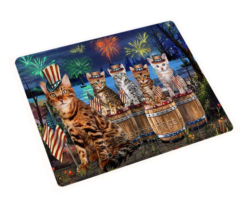 4th of July Independence Day Firework Bengal Cats Large Refrigerator / Dishwasher Magnet RMAG85524