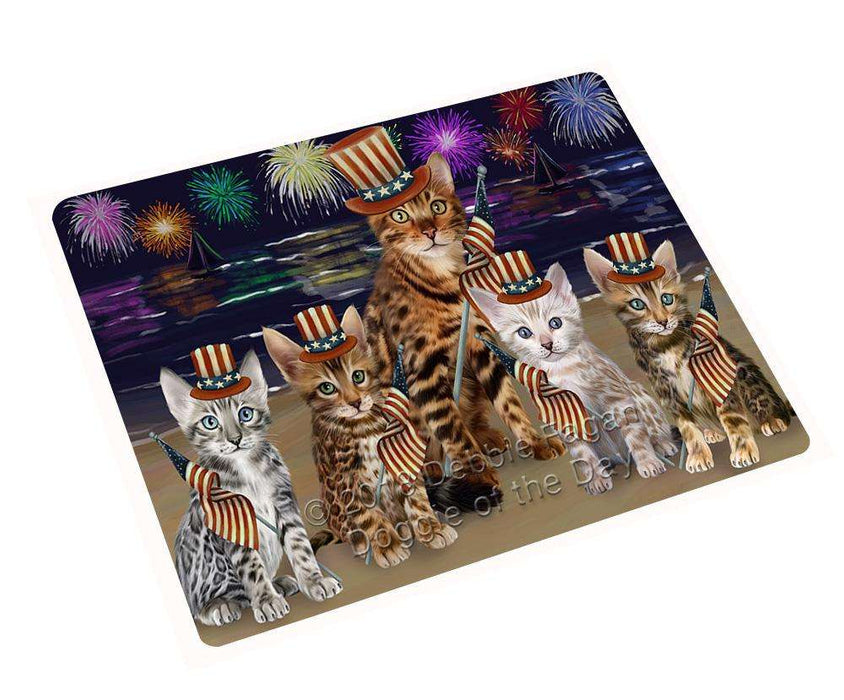 4th Of July Independence Day Firework Bengal Cats Magnet Mini (3.5" x 2") MAG61299