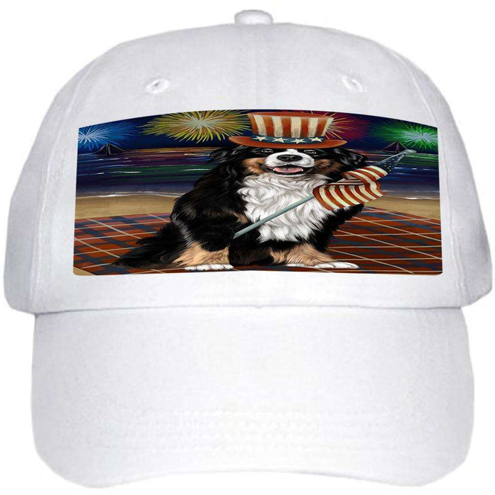 4th of July Independence Day Firework Bernese Mountain Dog Ball Hat Cap HAT52539