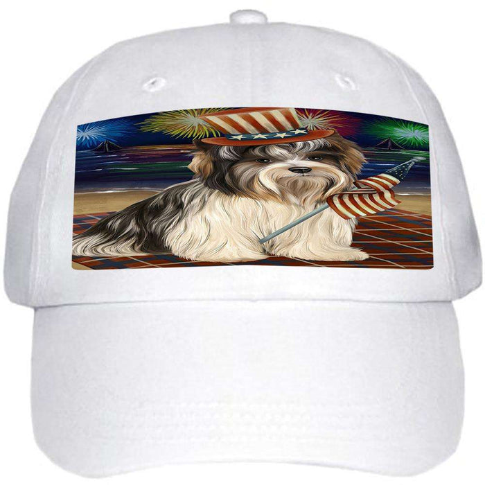 4th of July Independence Day Firework Biewer Terrier Dog Ball Hat Cap HAT59937