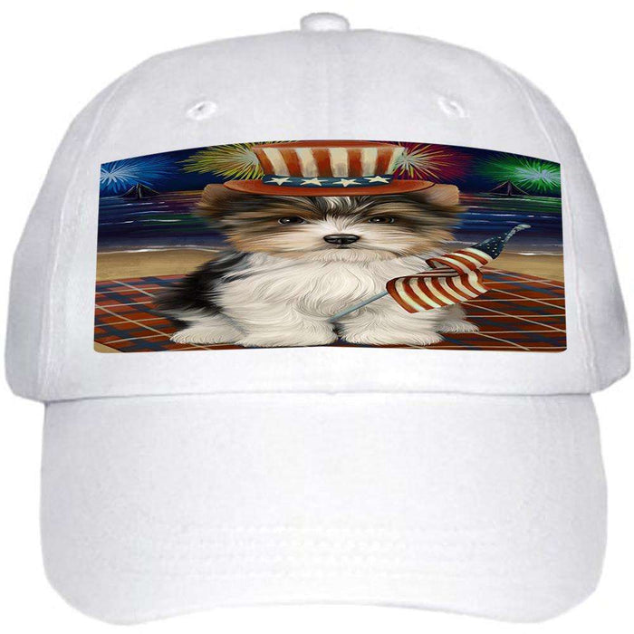 4th of July Independence Day Firework Biewer Terrier Dog Ball Hat Cap HAT59943