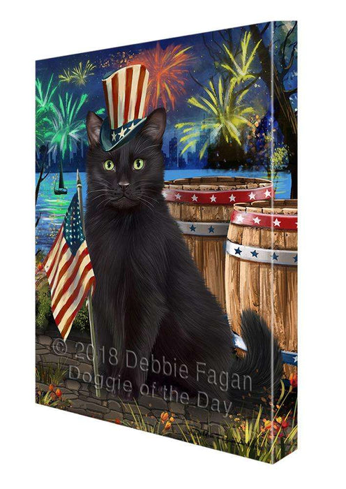 4th of July Independence Day Firework Black Cat Canvas Print Wall Art Décor CVS104183