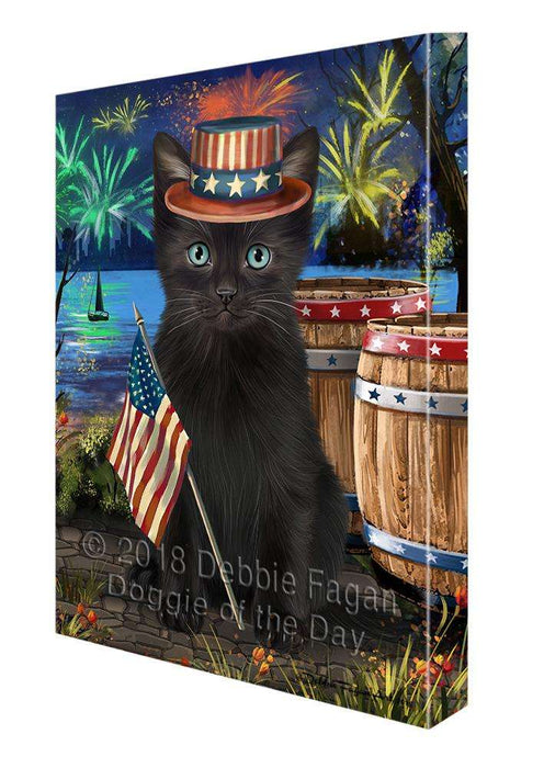 4th of July Independence Day Firework Black Cat Canvas Print Wall Art Décor CVS104201