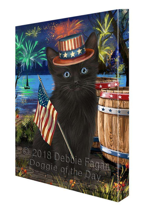 4th of July Independence Day Firework Black Cat Canvas Print Wall Art Décor CVS104210