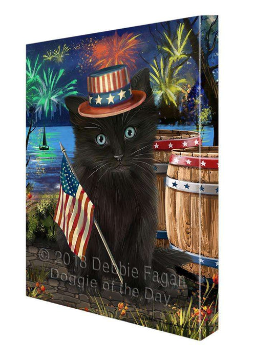 4th of July Independence Day Firework Black Cat Canvas Print Wall Art Décor CVS104219