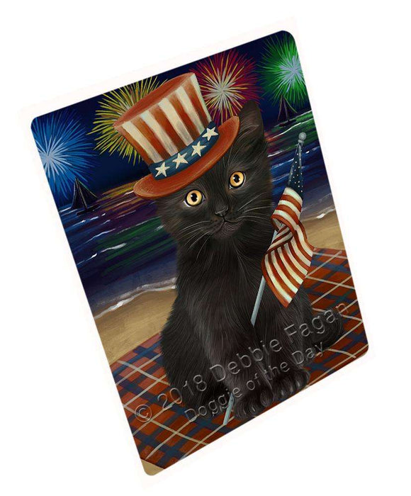 4th of July Independence Day Firework Black Cat Cutting Board C60312