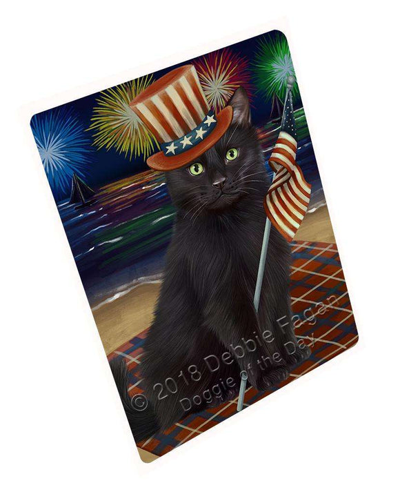4th of July Independence Day Firework Black Cat Cutting Board C61320