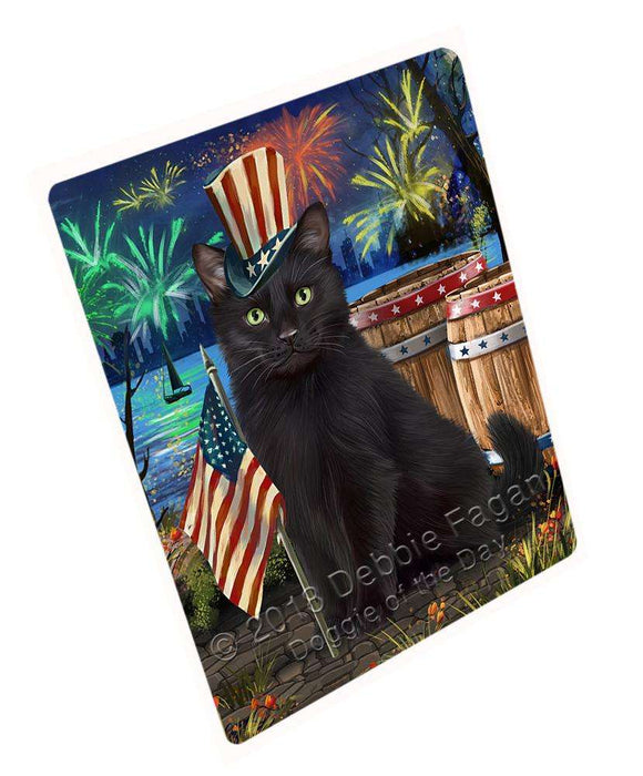 4th of July Independence Day Firework Black Cat Cutting Board C66555