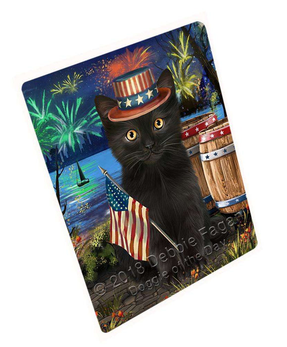 4th of July Independence Day Firework Black Cat Cutting Board C66558