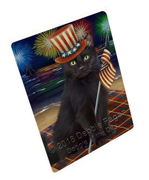 4th of July Independence Day Firework Black Cat Large Refrigerator / Dishwasher Magnet RMAG72612