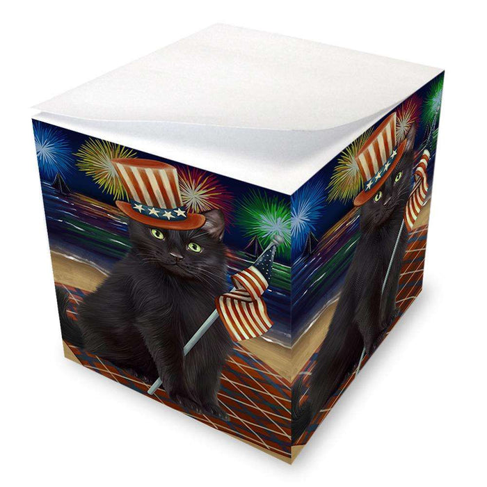 4th of July Independence Day Firework Black Cat Note Cube NOC52019