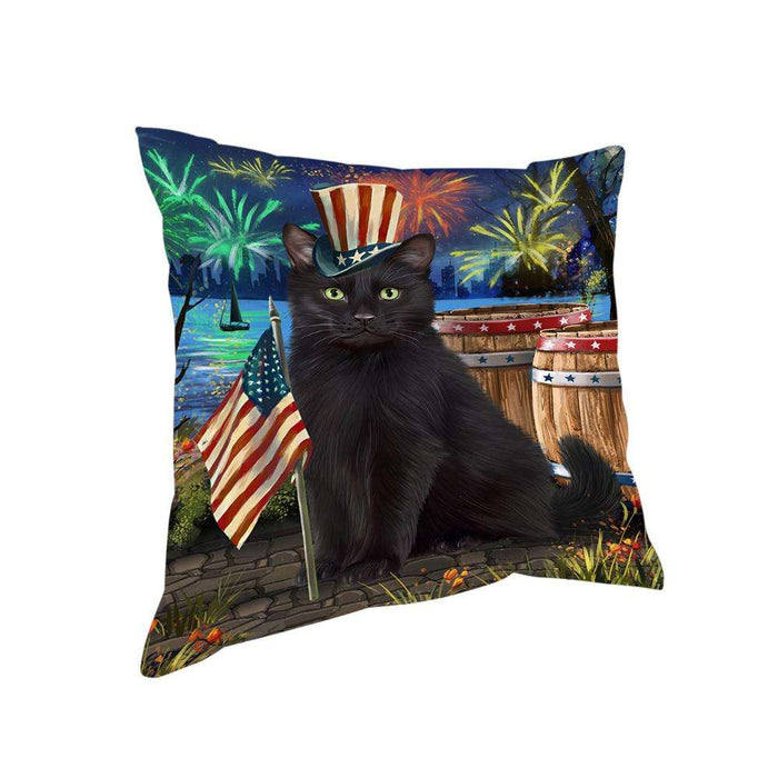 4th of July Independence Day Firework Black Cat Pillow PIL72772