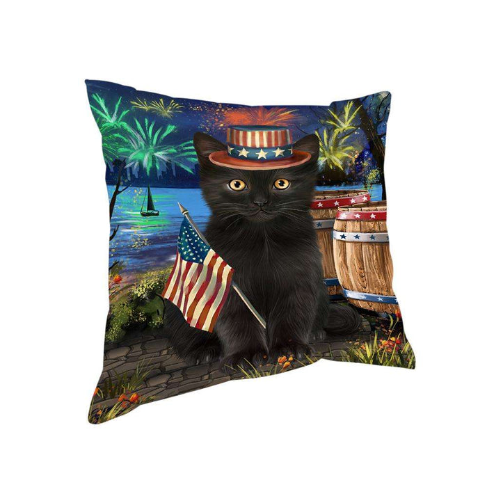 4th of July Independence Day Firework Black Cat Pillow PIL72776
