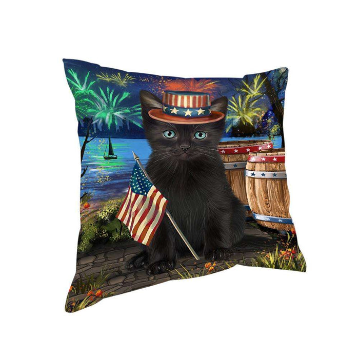 4th of July Independence Day Firework Black Cat Pillow PIL72780