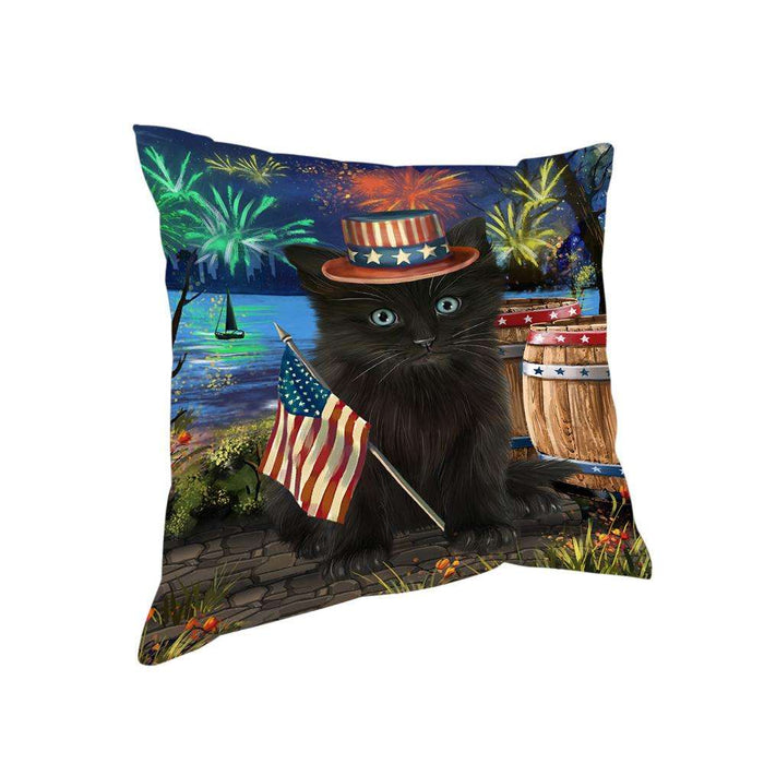 4th of July Independence Day Firework Black Cat Pillow PIL72788