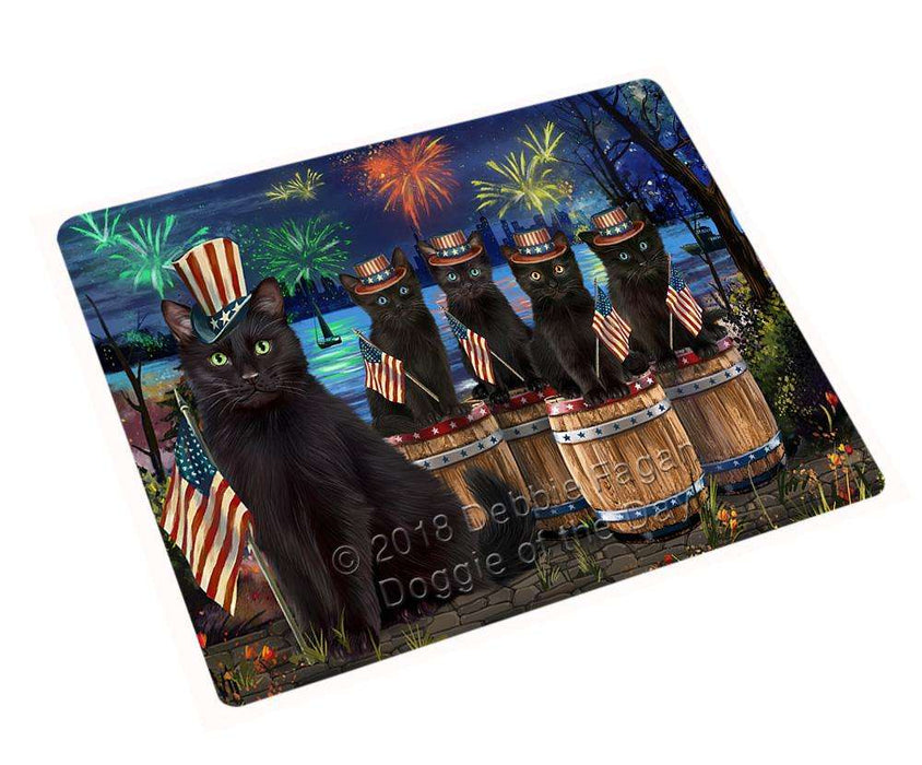 4th of July Independence Day Firework Black Cats Blanket BLNKT104313