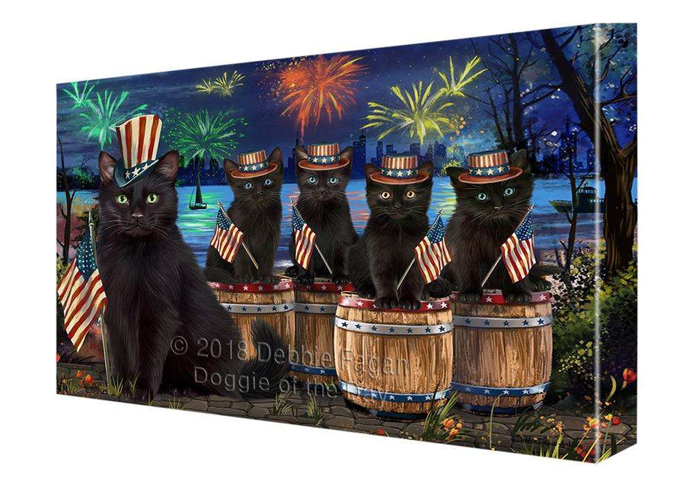 4th of July Independence Day Firework Black Cats Canvas Print Wall Art Décor CVS104822