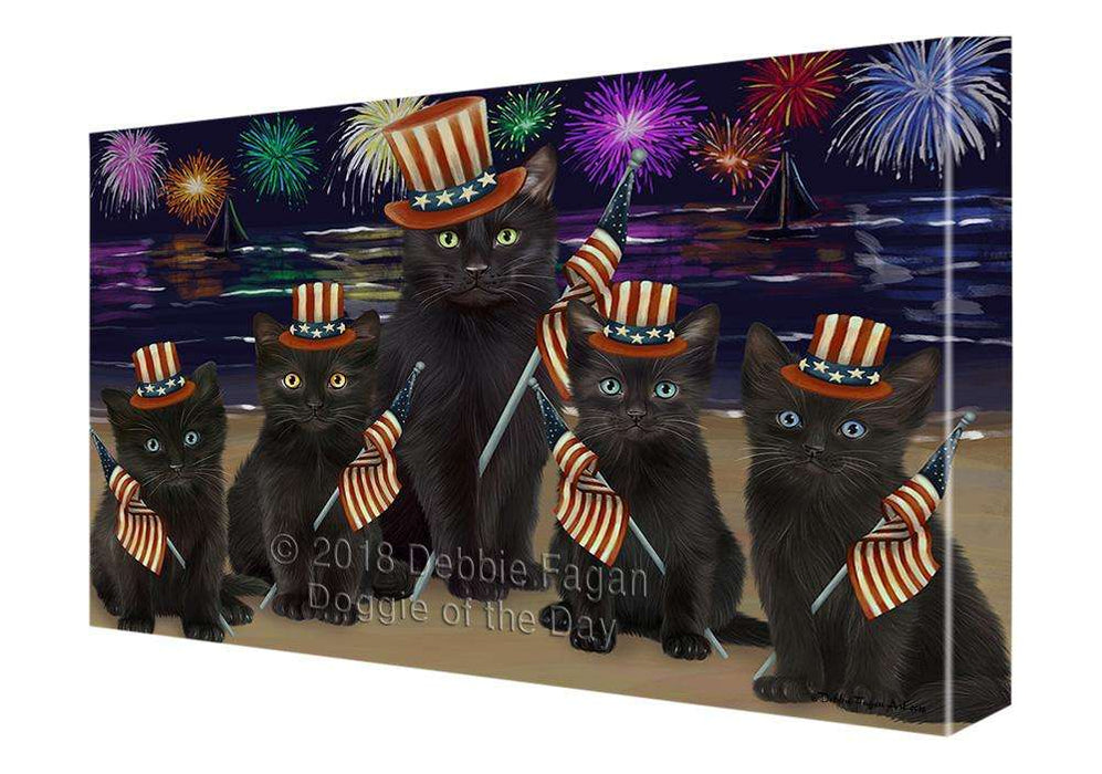 4th of July Independence Day Firework Black Cats Canvas Print Wall Art Décor CVS85445