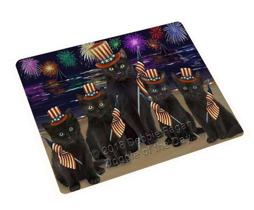 4th of July Independence Day Firework Black Cats Cutting Board C60309