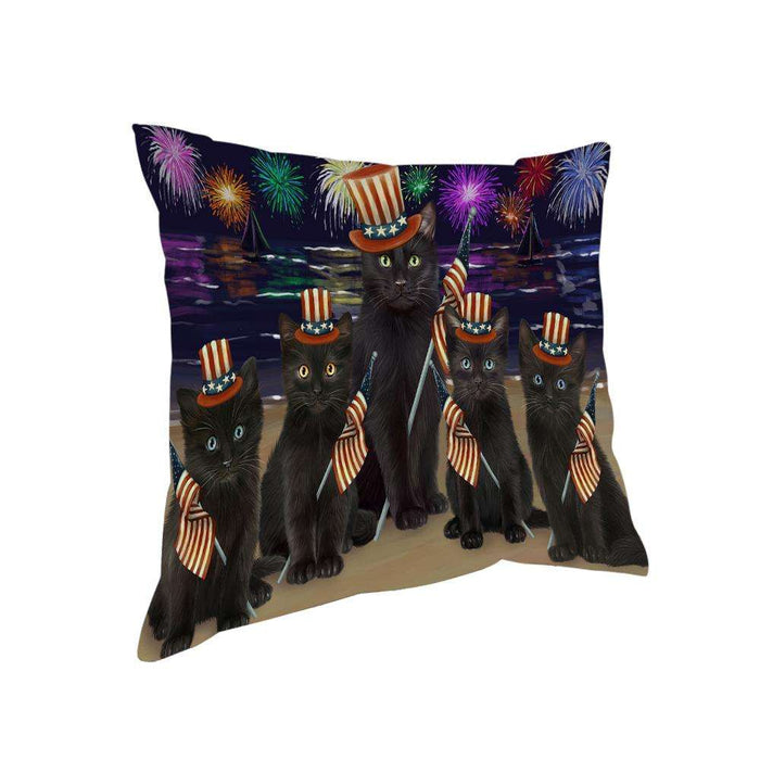 4th of July Independence Day Firework Black Cats Pillow PIL64444
