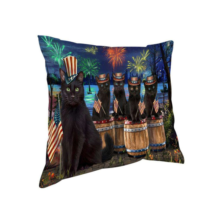 4th of July Independence Day Firework Black Cats Pillow PIL73056