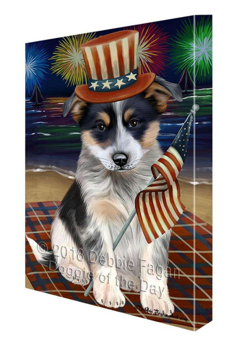 4th of July Independence Day Firework Blue Heeler Dog Canvas Print Wall Art Décor CVS85481