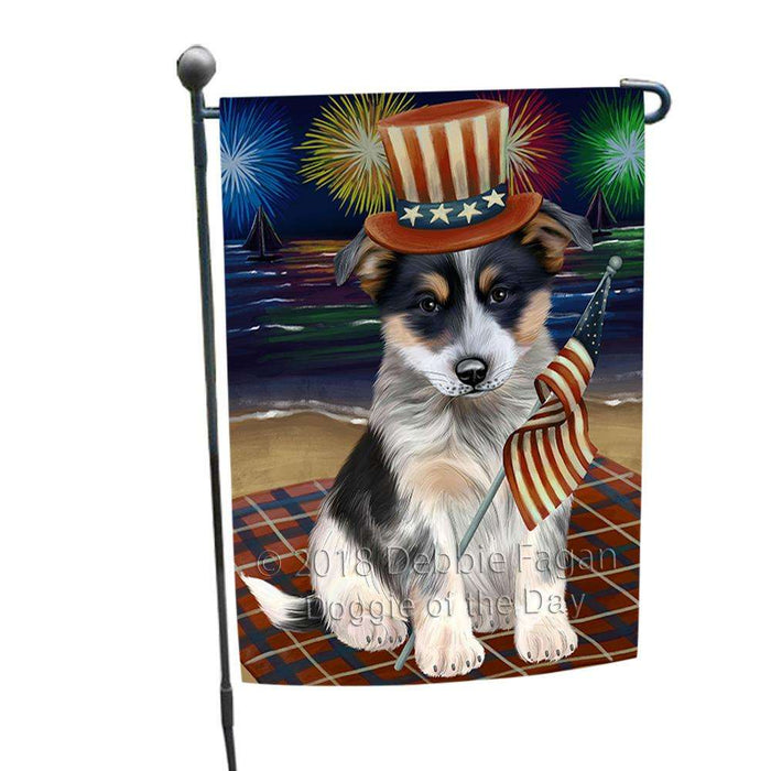 4th of July Independence Day Firework Blue Heeler Dog Garden Flag GFLG52021