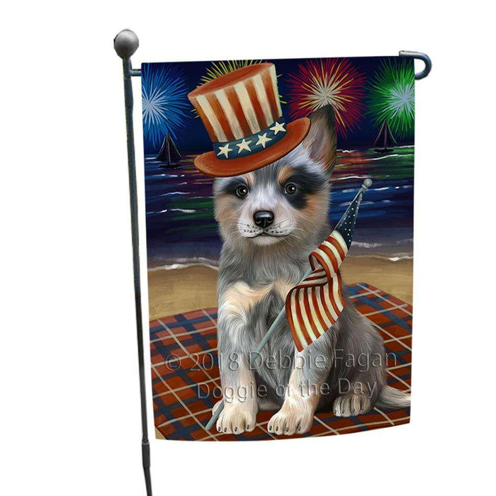 4th of July Independence Day Firework Blue Heeler Dog Garden Flag GFLG52023
