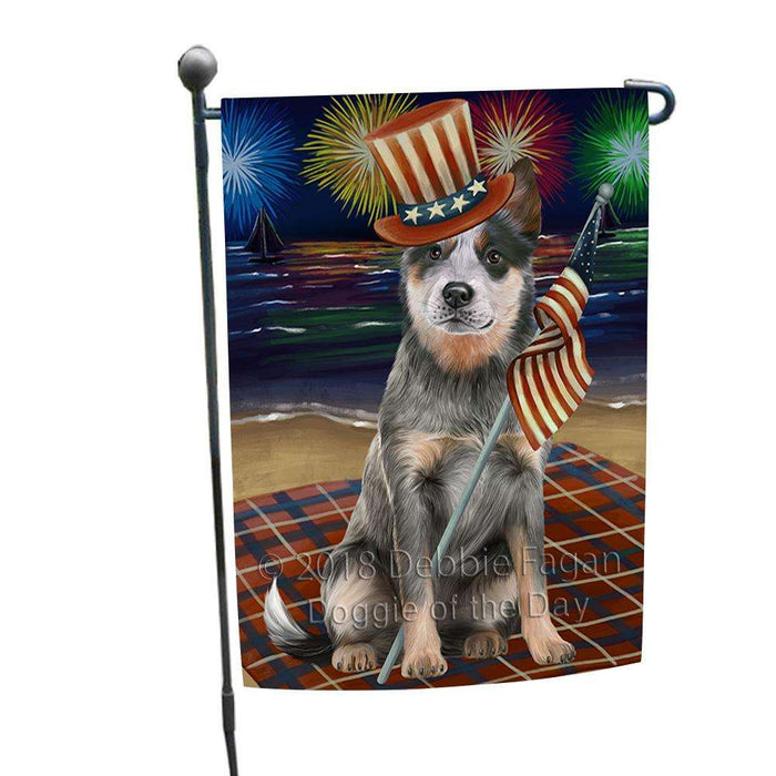 4th of July Independence Day Firework Blue Heeler Dog Garden Flag GFLG52357
