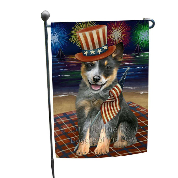 4th of July Independence Day Firework Blue Heeler Dog Garden Flag GFLG52360
