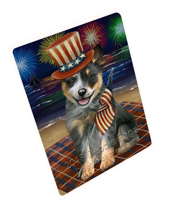 4th Of July Independence Day Firework Blue Heeler Dog Magnet Mini (3.5" x 2") MAG61338