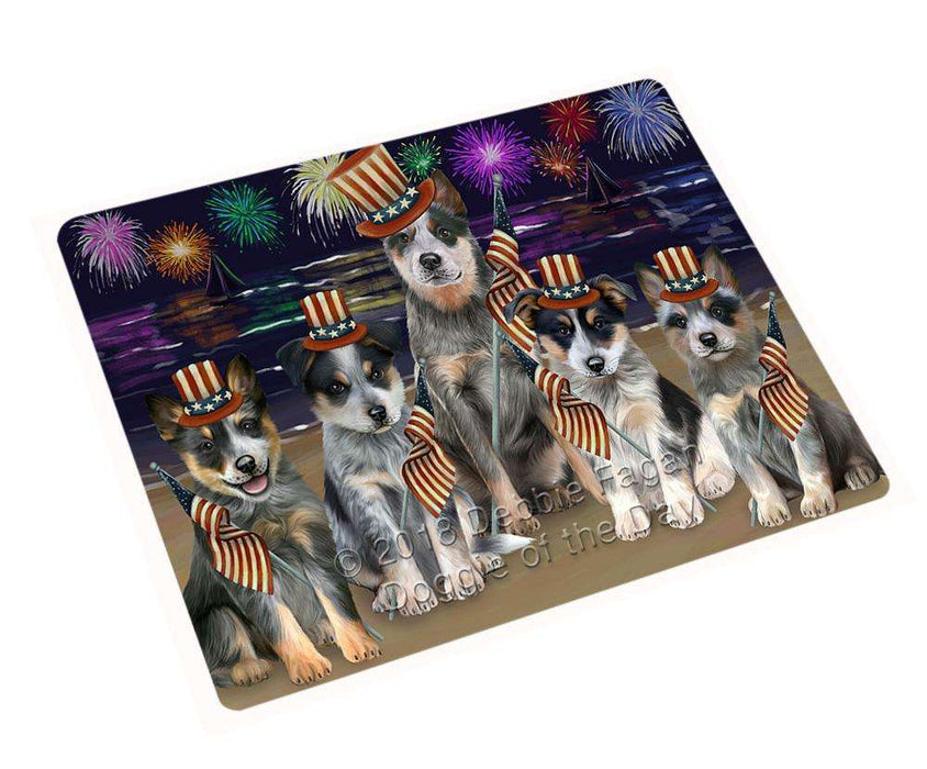 4th of July Independence Day Firework Blue Heelers Dog Cutting Board C60318
