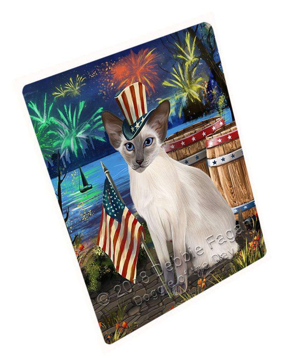 4th of July Independence Day Firework Blue Point Siamese Cat Blanket BLNKT103719