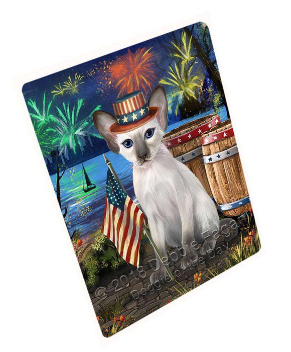 4th of July Independence Day Firework Blue Point Siamese Cat Blanket BLNKT103728