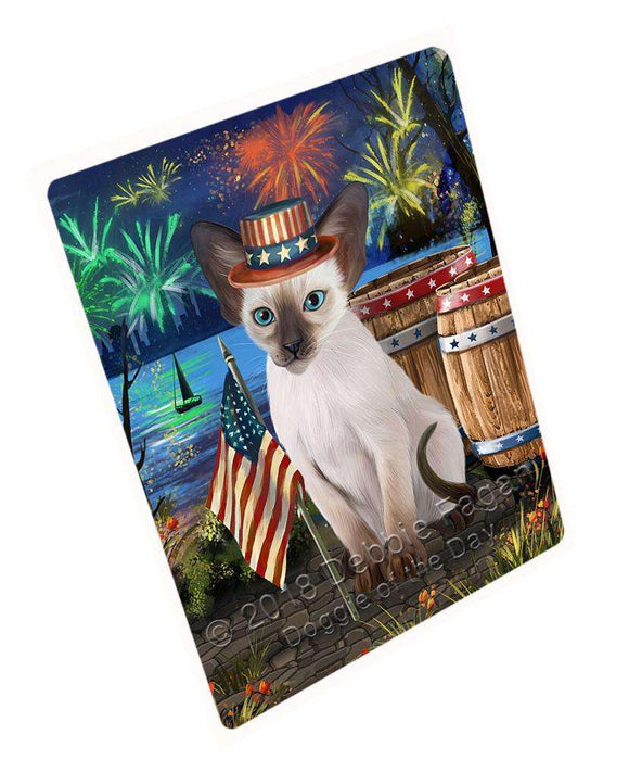 4th of July Independence Day Firework Blue Point Siamese Cat Blanket BLNKT103737