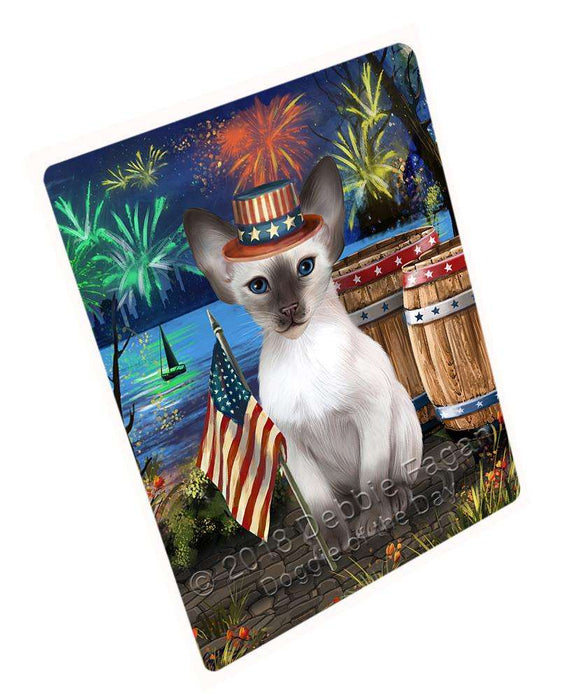 4th of July Independence Day Firework Blue Point Siamese Cat Blanket BLNKT103746