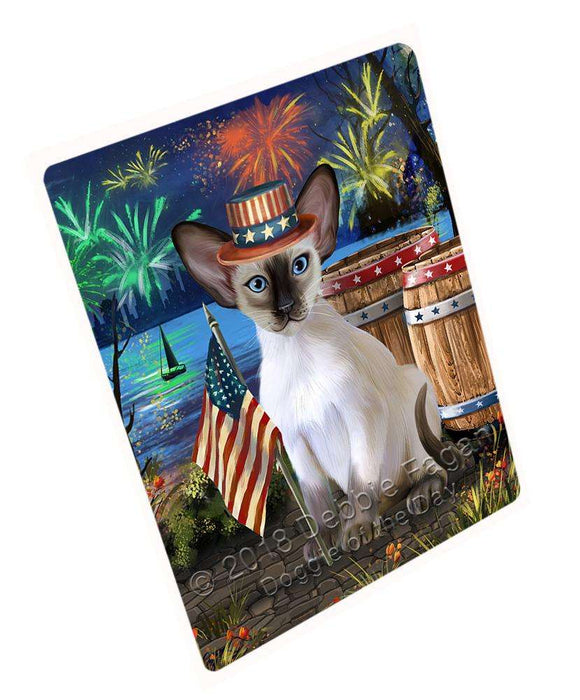 4th of July Independence Day Firework Blue Point Siamese Cat Blanket BLNKT103755