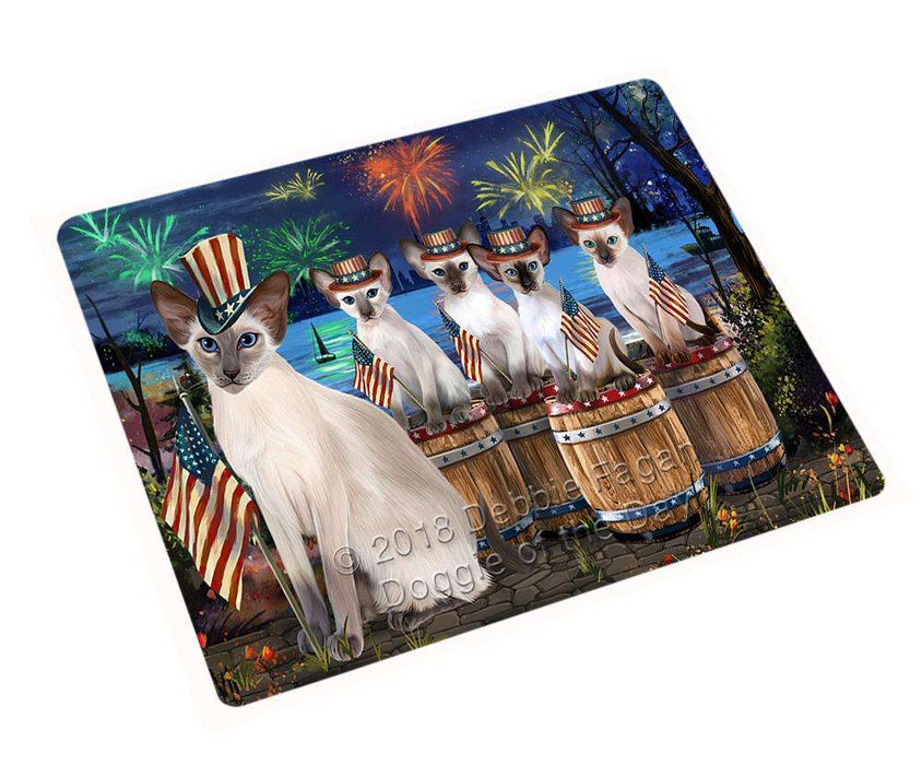 4th of July Independence Day Firework Blue Point Siamese Cats Large Refrigerator / Dishwasher Magnet RMAG85536