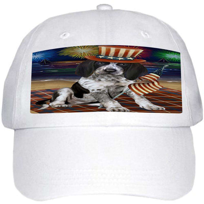 4th of July Independence Day Firework Bluetick Coonhound Dog Ball Hat Cap HAT52563