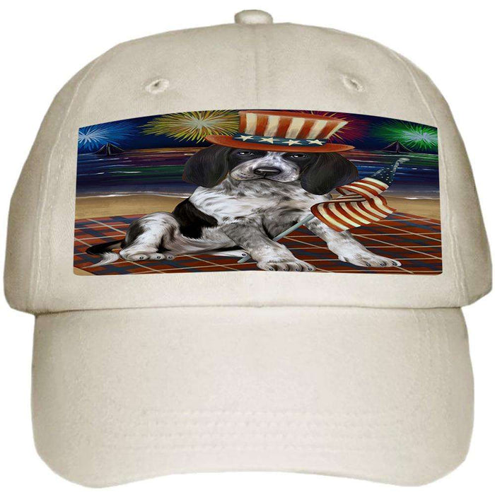 4th of July Independence Day Firework Bluetick Coonhound Dog Ball Hat Cap HAT52563