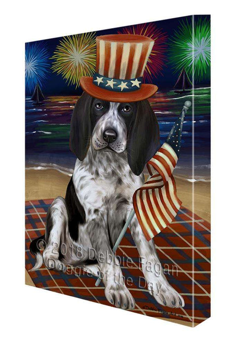 4th of July Independence Day Firework Bluetick Coonhound Dog Canvas Wall Art CVS62233