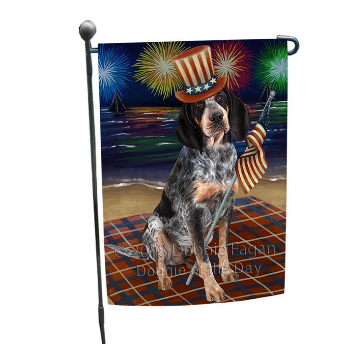 4th of July Independence Day Firework Bluetick Coonhound Dog Garden Flag GFLG49437